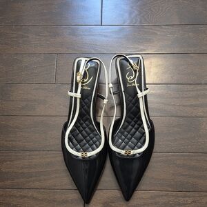 Sam Edelman Black Heels with Cream Trim